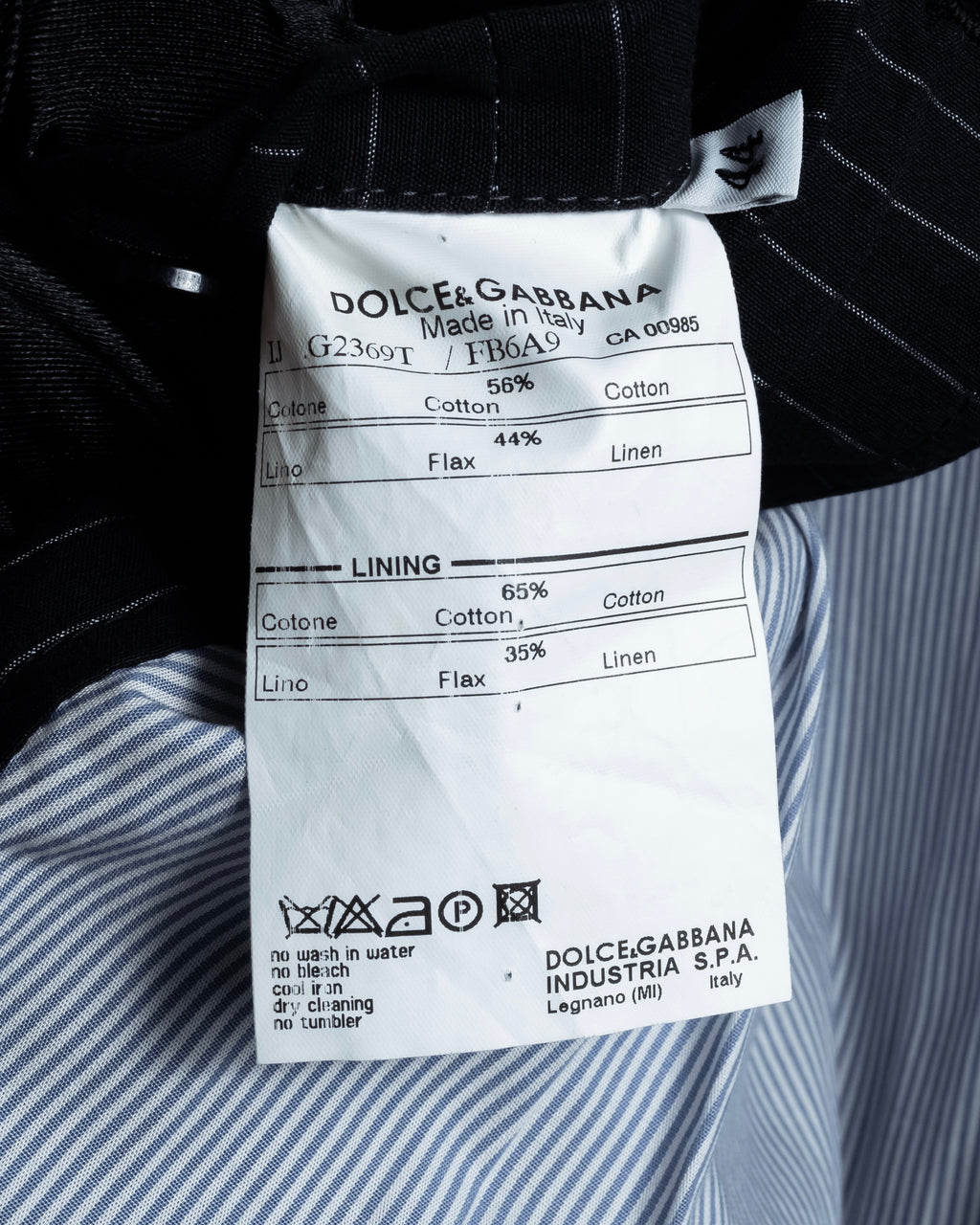 "Dolce & Gabbana" Collar switching design pinstripe pattern tailored jacket