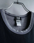 "DOLCE & GABBANA" Black and grey bicolor short sleeve T-shirt