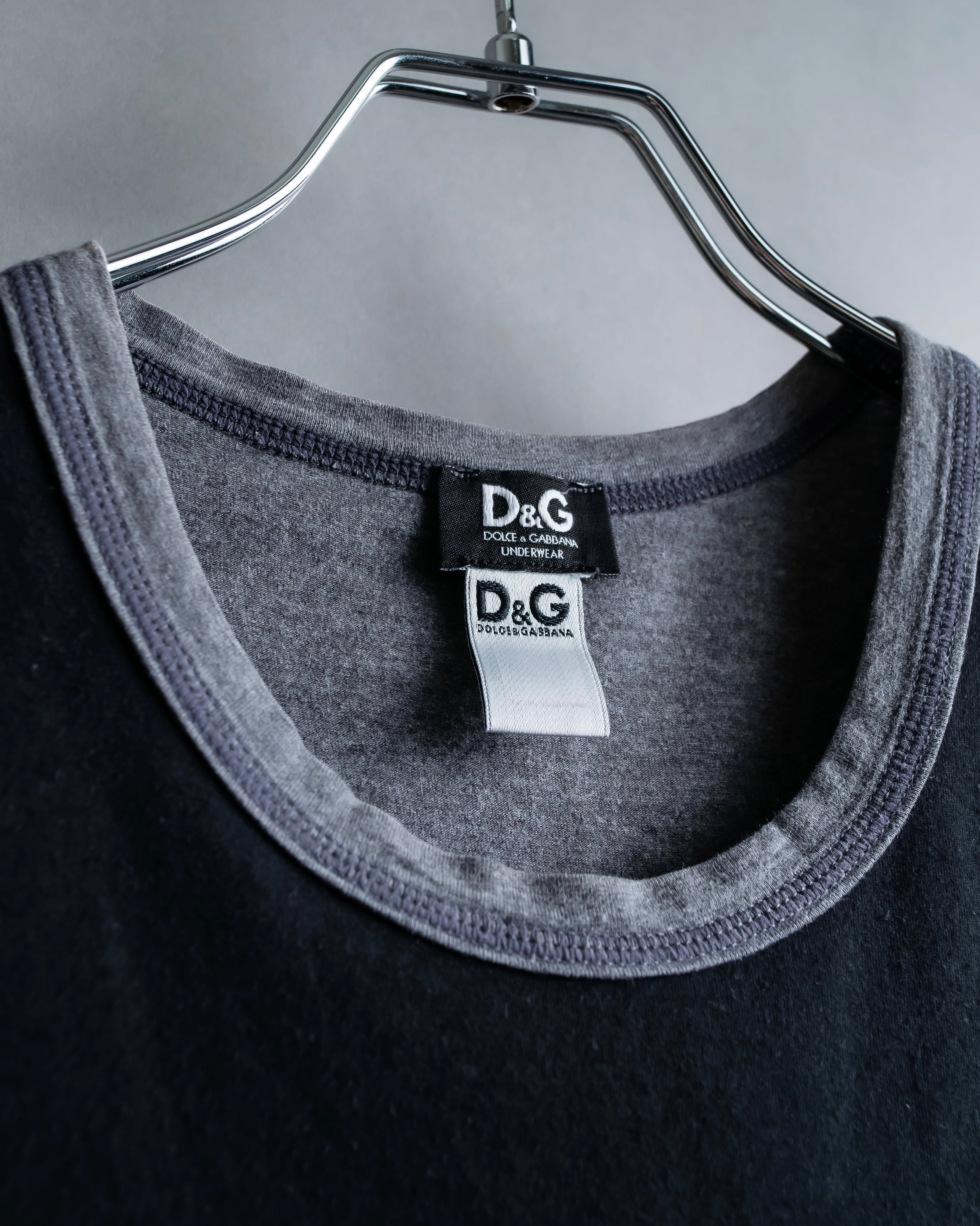 "DOLCE & GABBANA" Black and grey bicolor short sleeve T-shirt