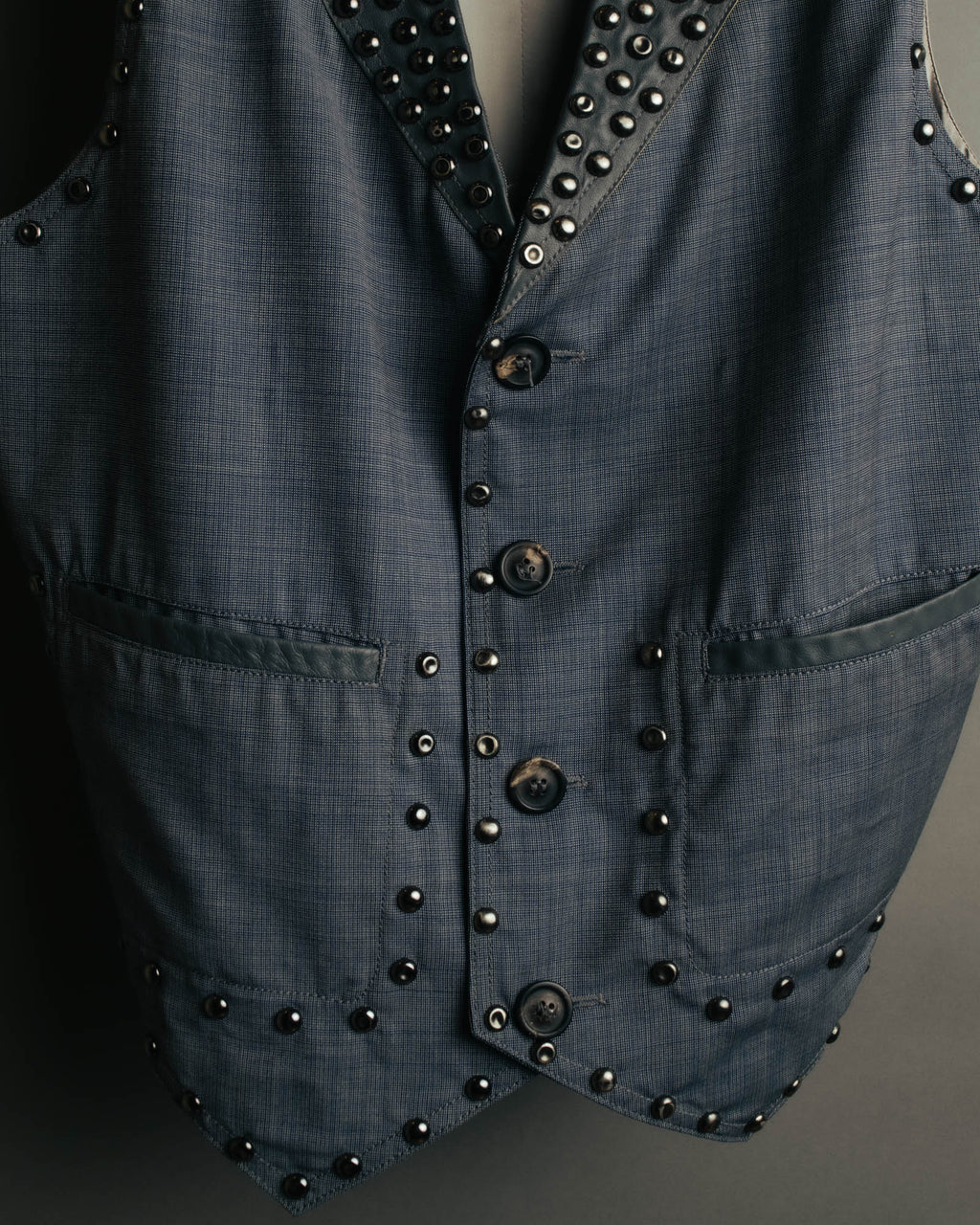 -SPECIAL- “Maison Martin Margiela” 07SS Studded wool leather tailored vest