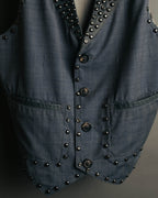 -SPECIAL- “Maison Martin Margiela” 07SS Studded wool leather tailored vest