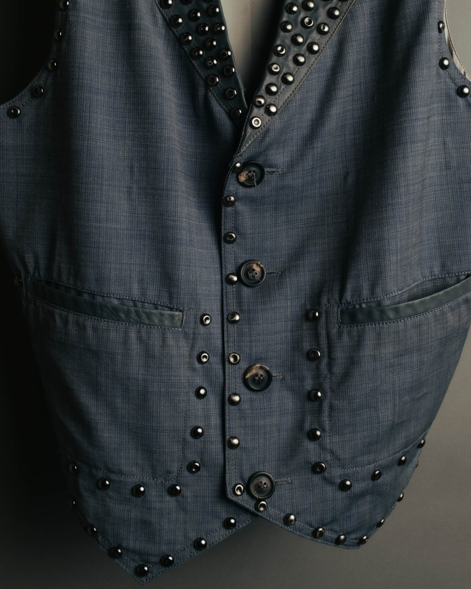 -SPECIAL- “Maison Martin Margiela” 07SS Studded wool leather tailored vest
