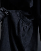 "TORUICHOU" Muffler-style collar military detail coat