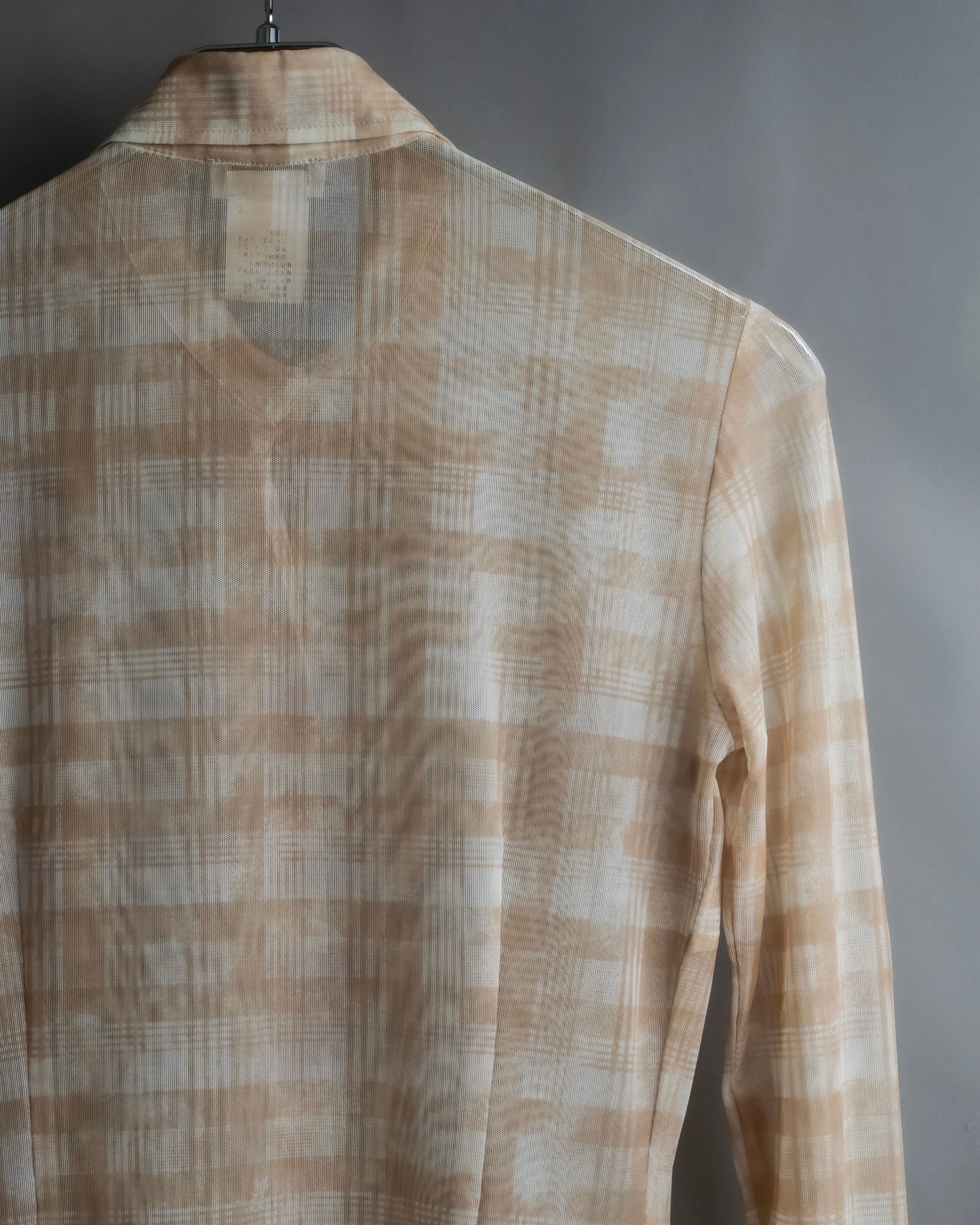 "DRIES VAN NOTTEN" Check pattern sheer shirt &amp; sleeveless tops