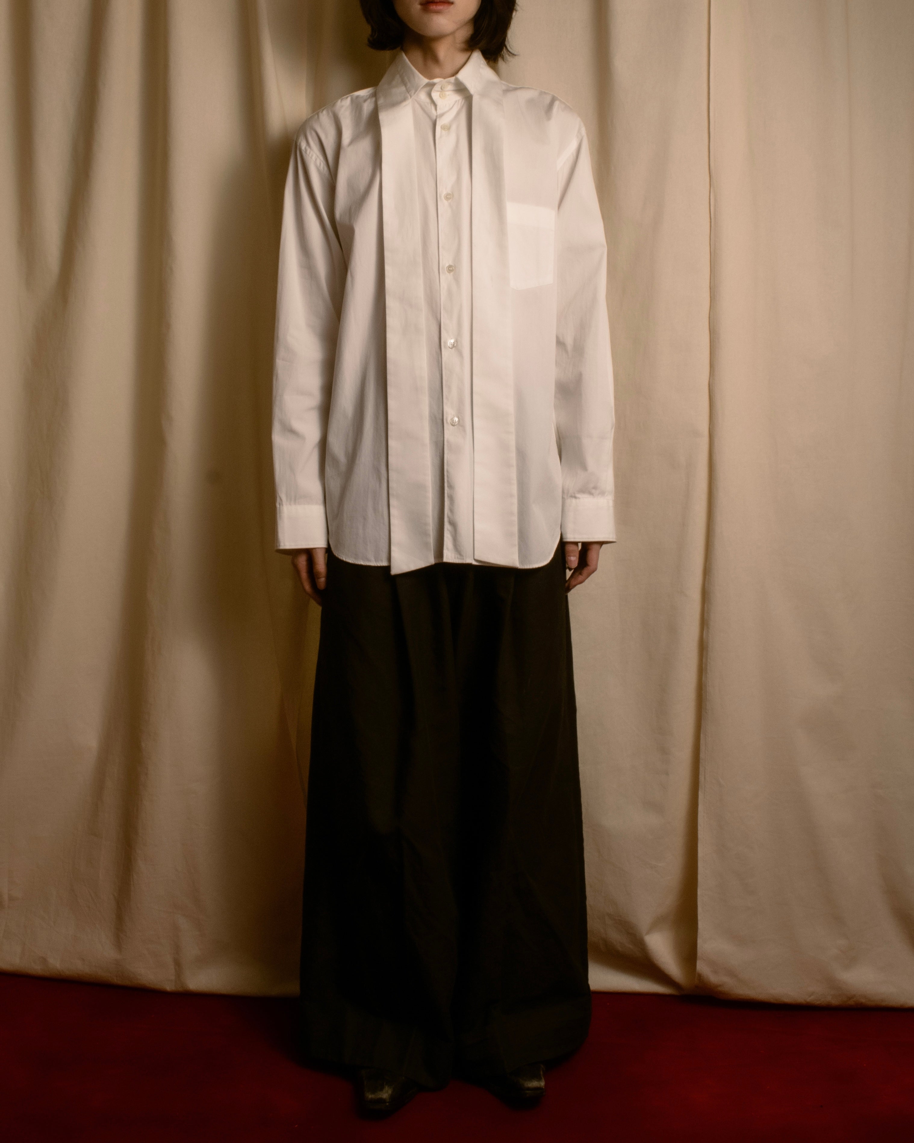 "COMME des GARCONS SHIRT" 01AW French cotton bowtie shirt