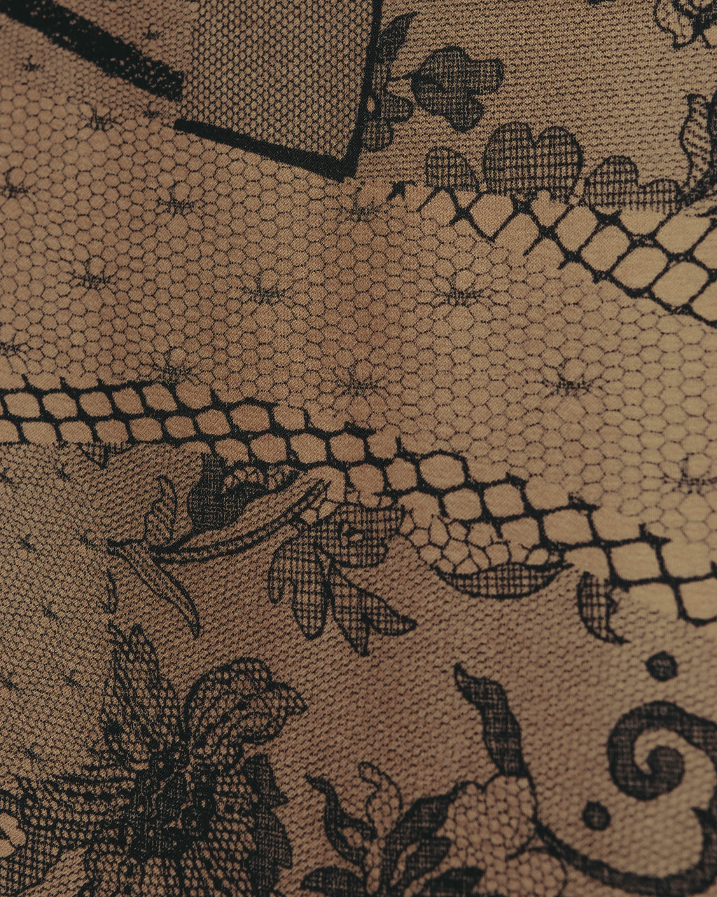 –SPECIAL– “Christian Dior” 00’s Trompe l’oeil lace corset print silk scarf