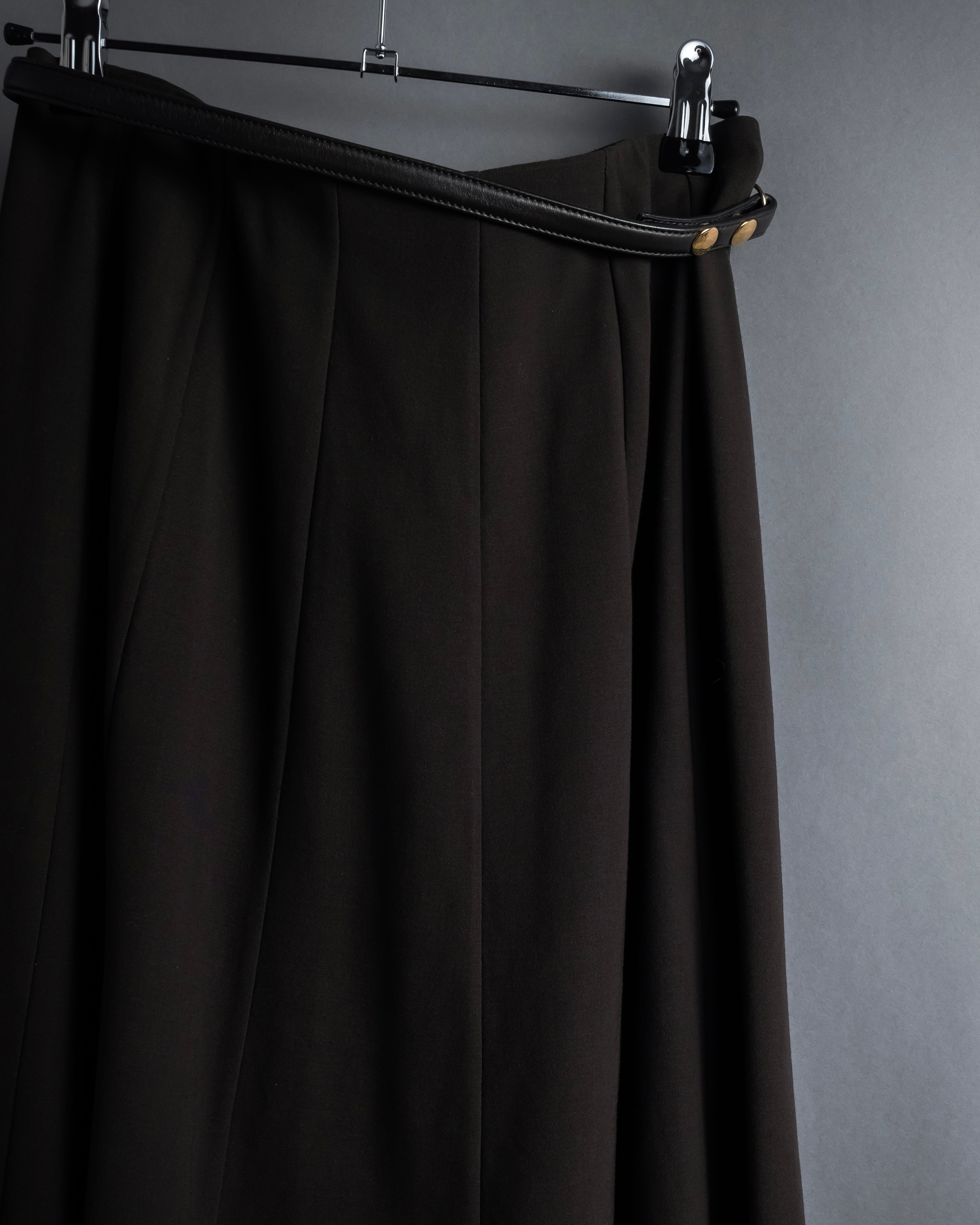 "HERMES" 90's Gold parts design derived from horse tack flared skirt