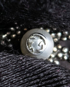 "GUCCI" Ribbon motif pearl top design silver ring