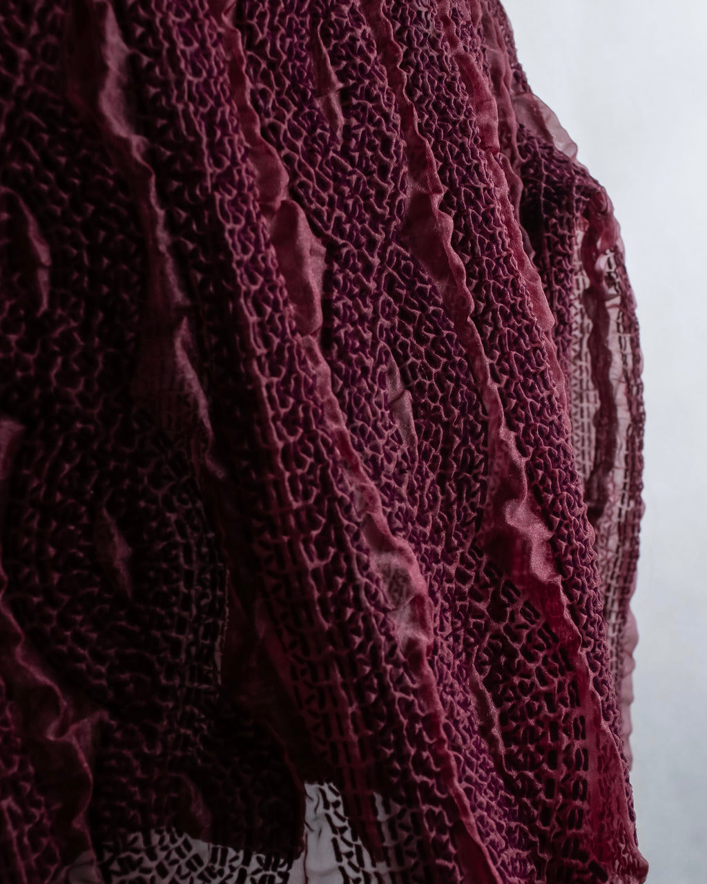 "robe de chambre COMME des GARCONS" Cable knit sheer shirt collar cardigan