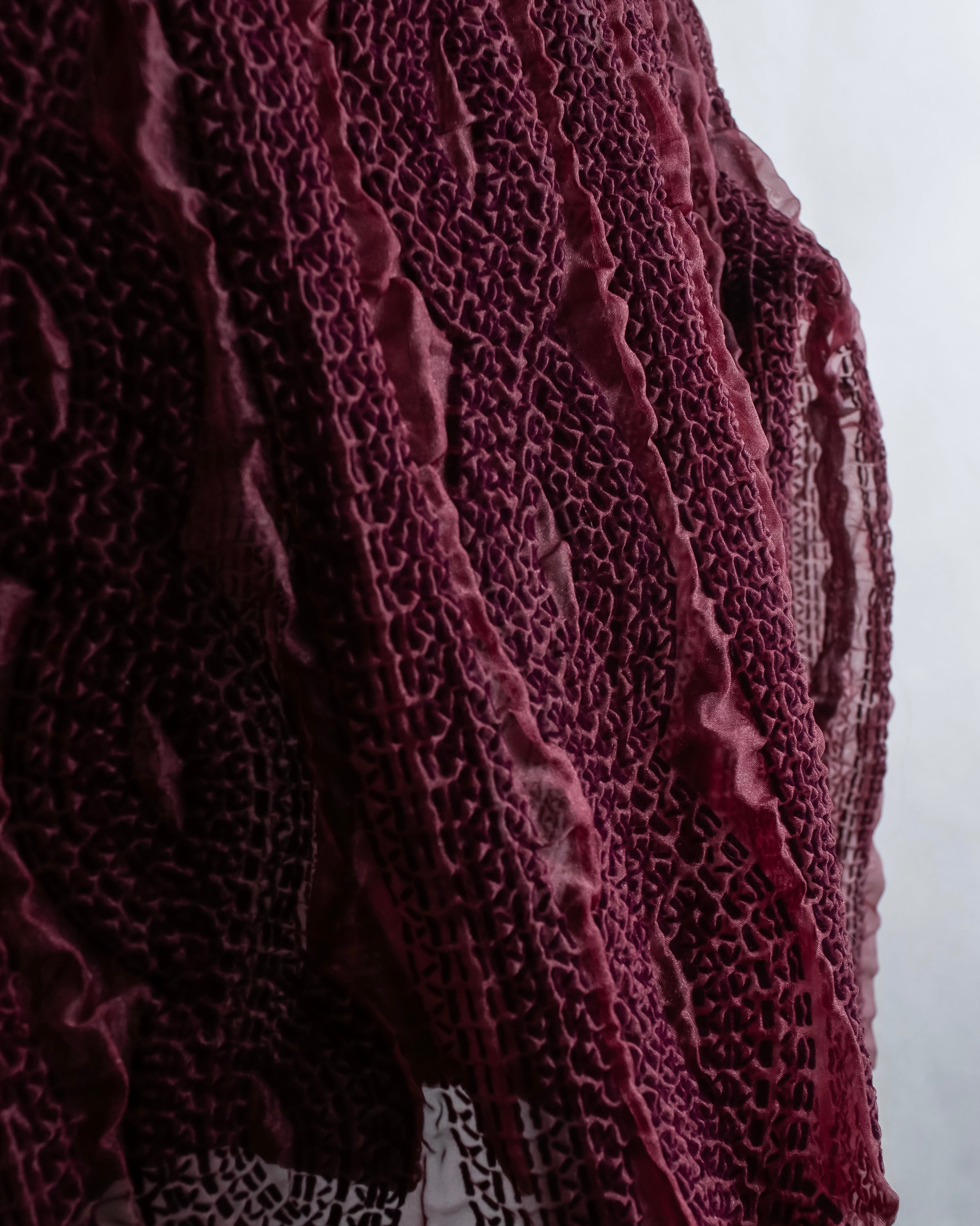 "robe de chambre COMME des GARCONS" Cable knit sheer shirt collar cardigan