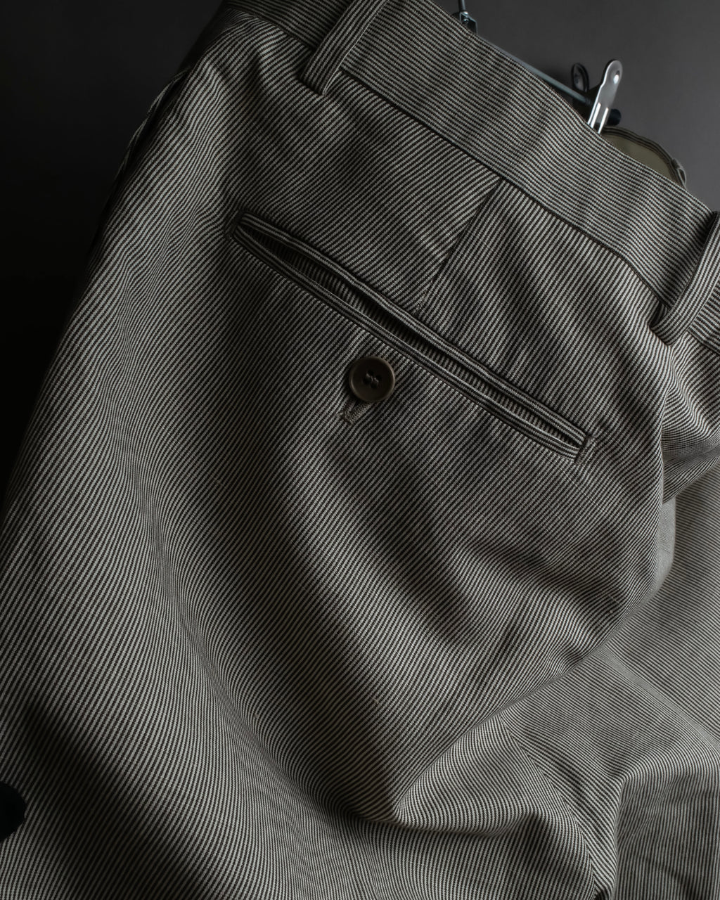 "HERMES" Cotton linen wide tapered slacks