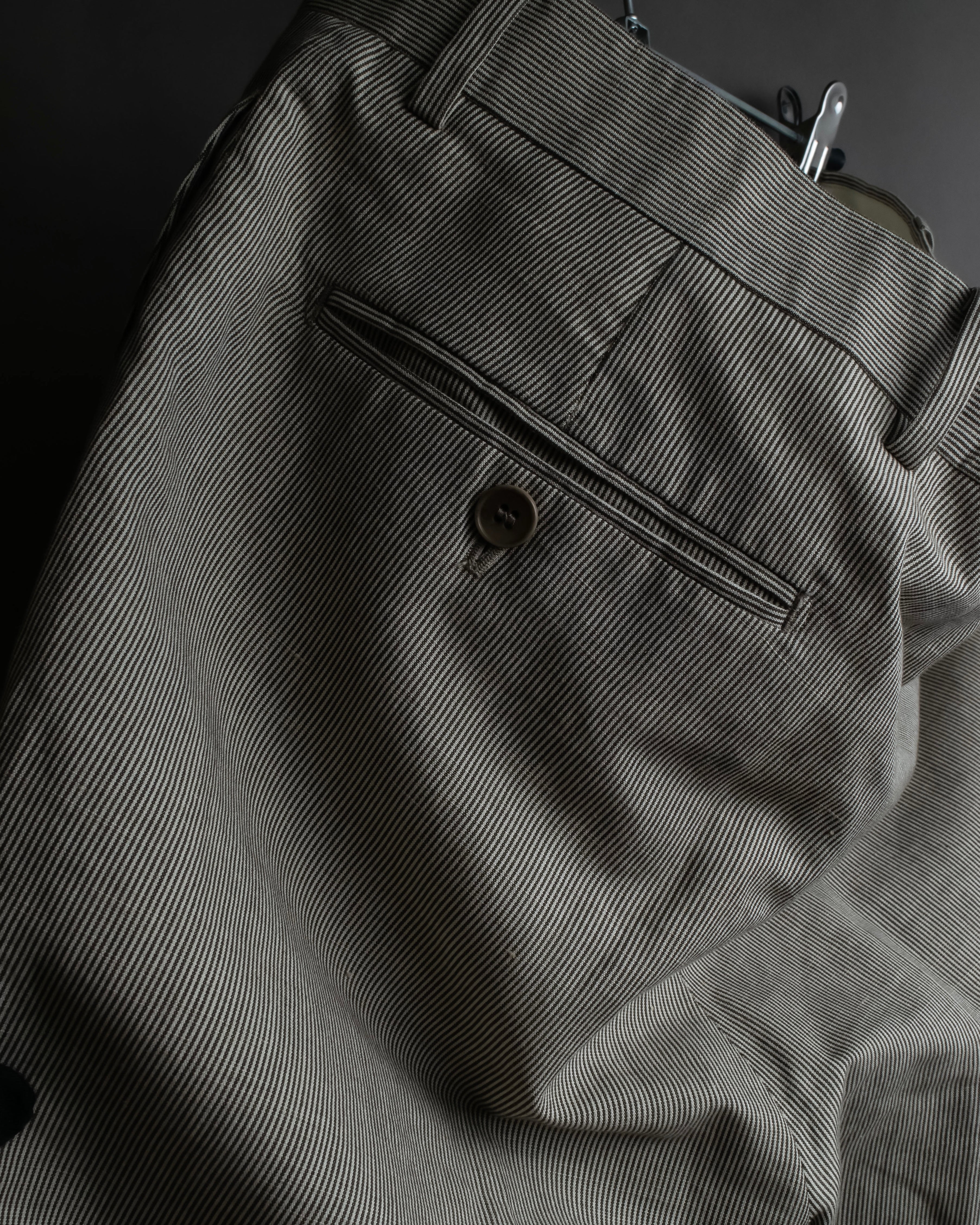 "HERMES" Cotton linen wide tapered slacks
