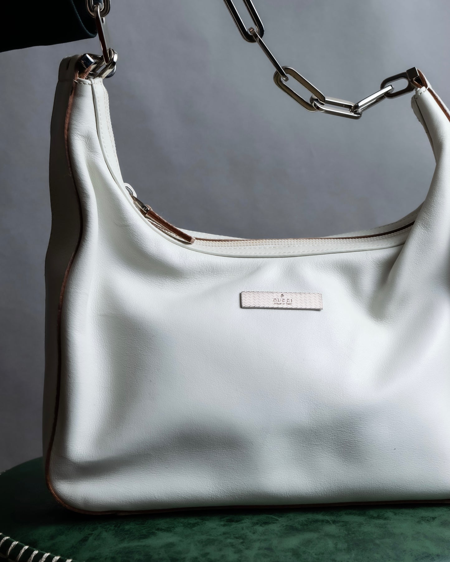 "GUCCI" Silver chain one handle shoulder bag