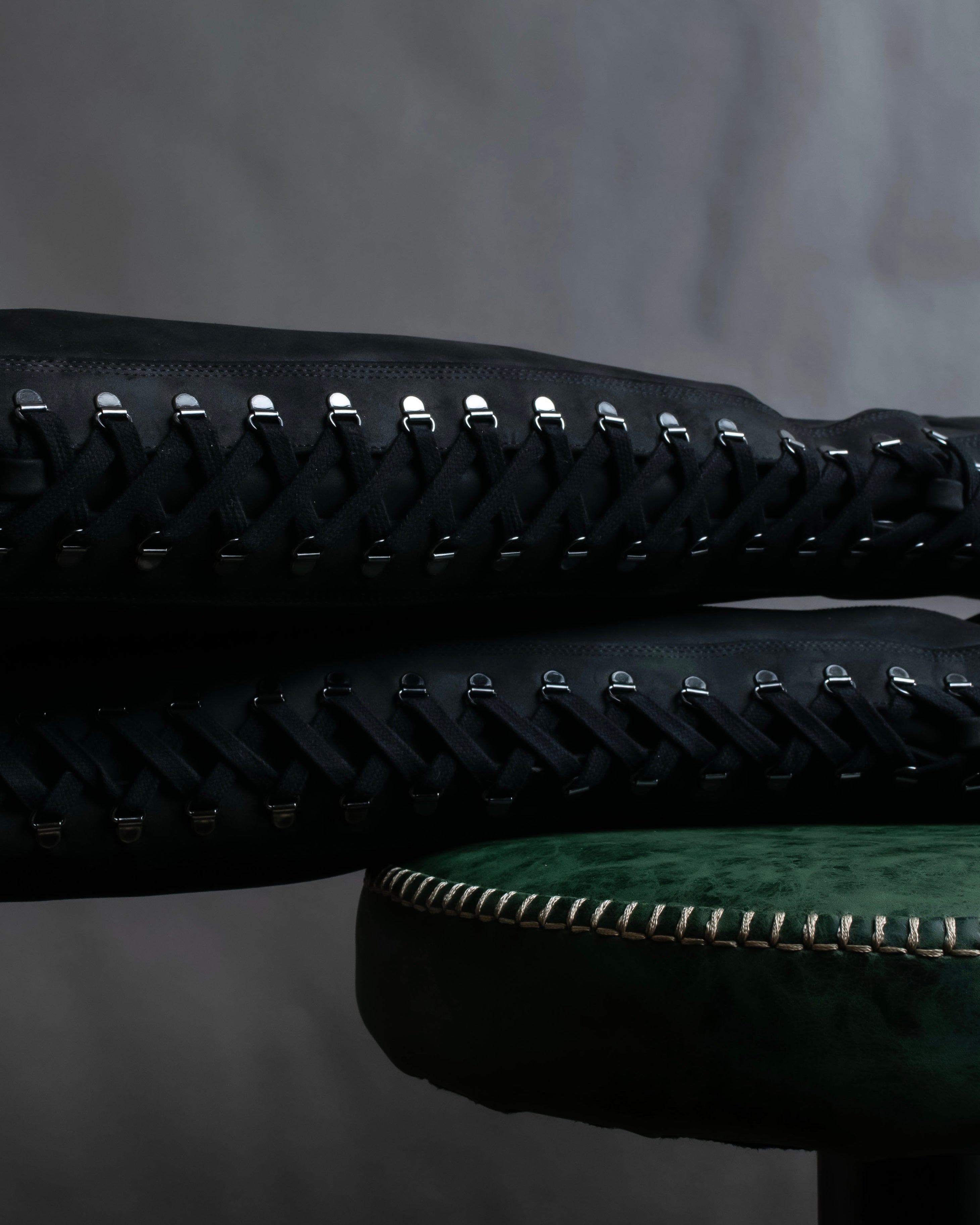 "YELLO" Lace up suede like stiletto heel knee-high boots