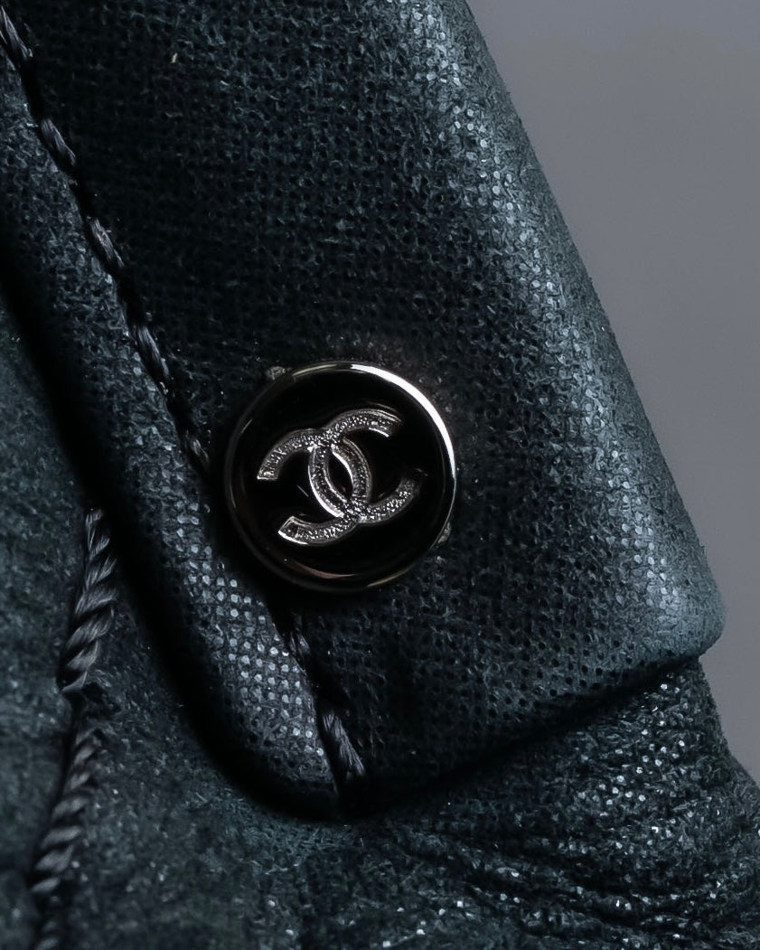 "CHANEL" Karl Lagerfeld design Matelasse chain Black shoulder bag