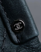 "CHANEL" Karl Lagerfeld design Matelasse chain Black shoulder bag