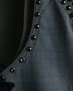 -SPECIAL- “Maison Martin Margiela” 07SS Studded wool leather tailored vest