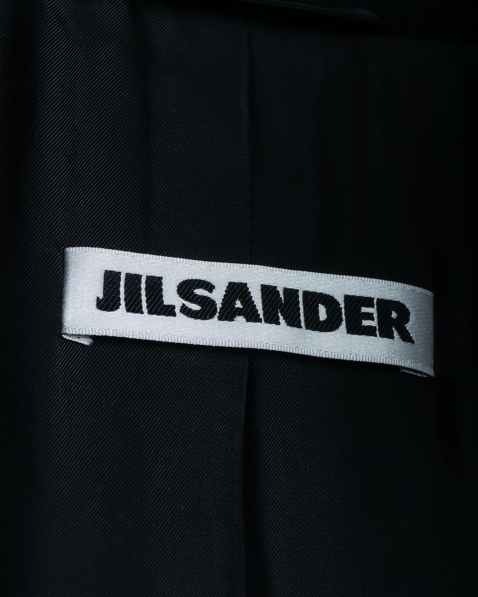 "JIL SANDER" 100% cashmere straight line stand collar coat