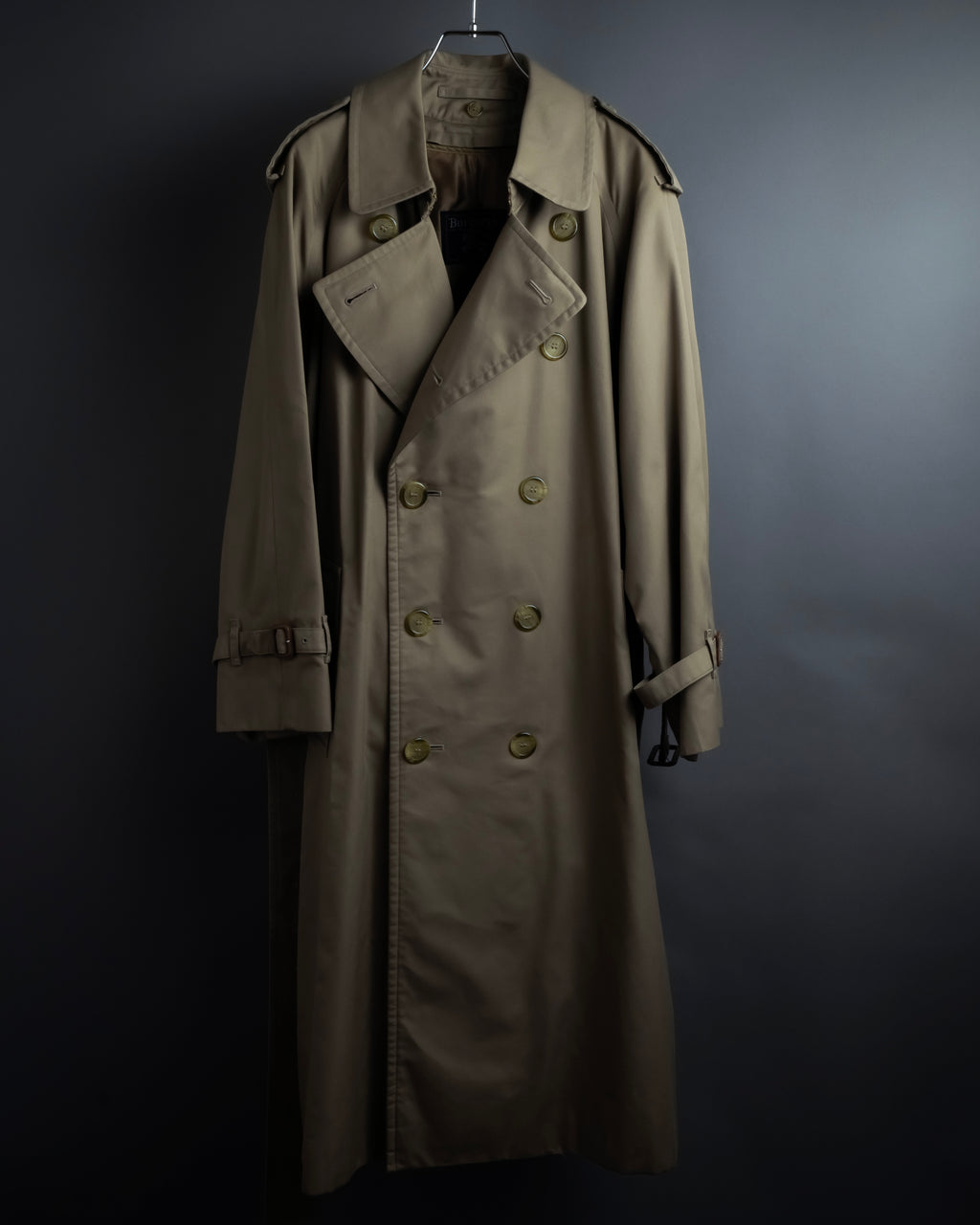 "BURBERRYS" Traditional detail double-breasted stand color trench coat