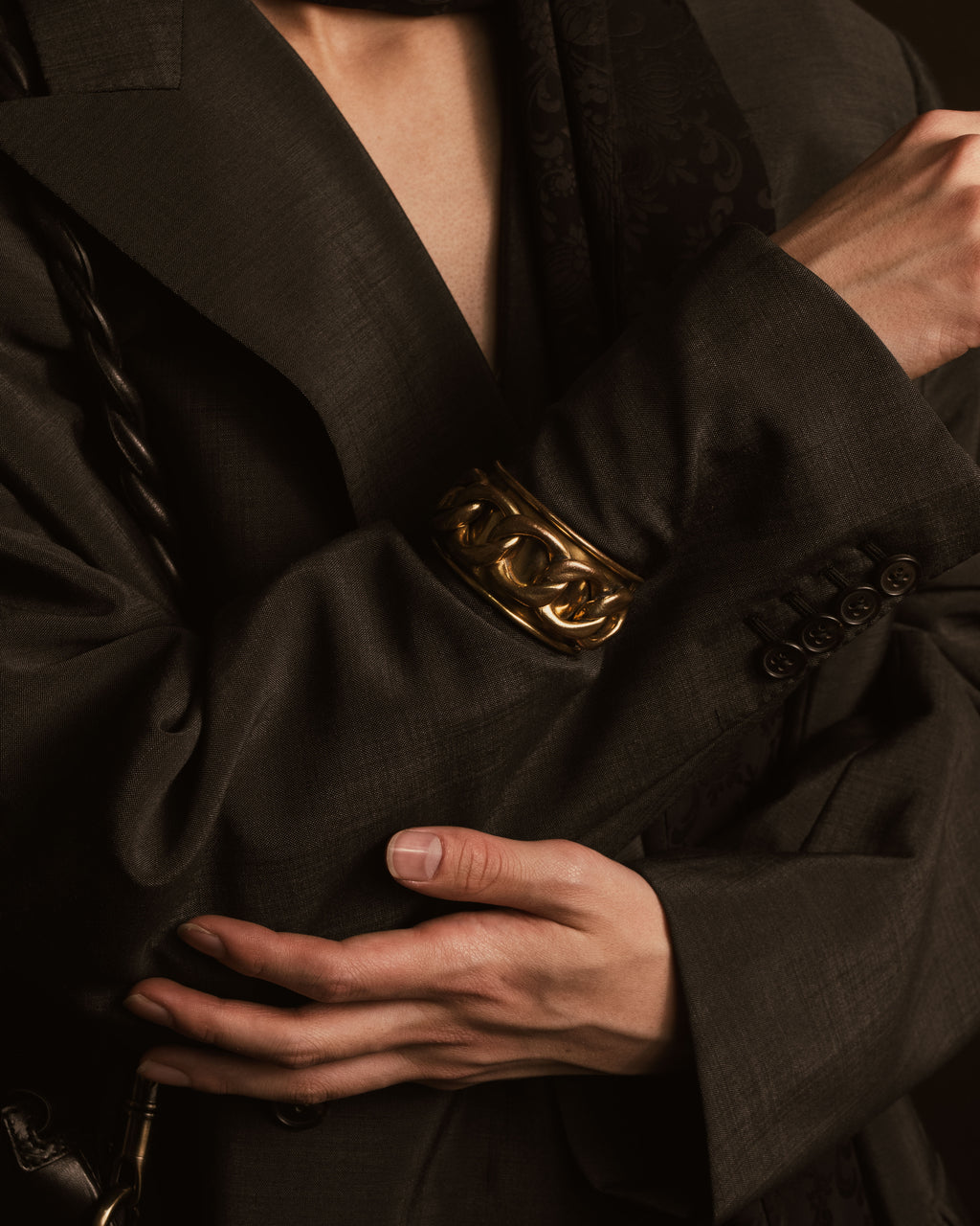 –SPECIAL– "CHANEL" 80’s-90’s Iconic gourmette chain cuff bangle