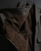 "YVES SAINT LAURENT" Glen plaid oversized wool tailored jacket