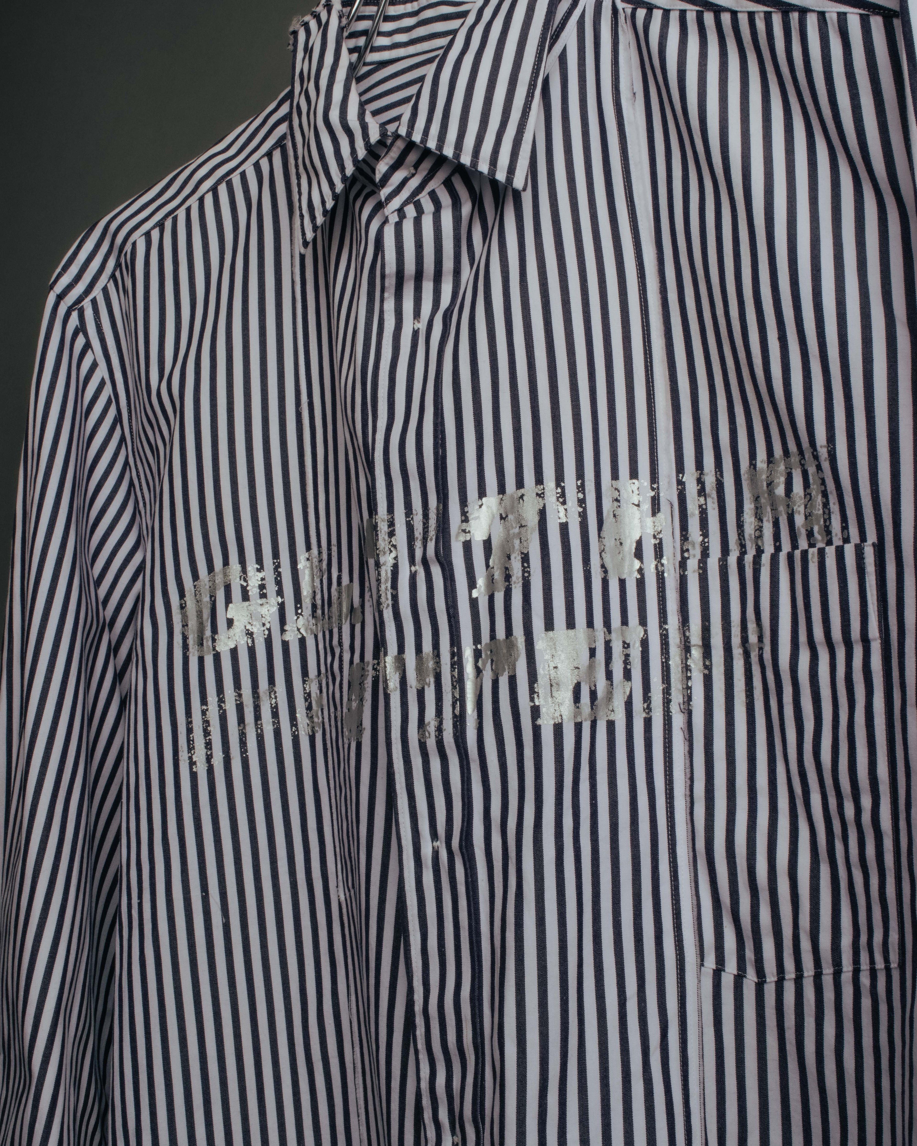 "COMME des GARCONS HOMME" 00's Graphic striped long sleeve shirt