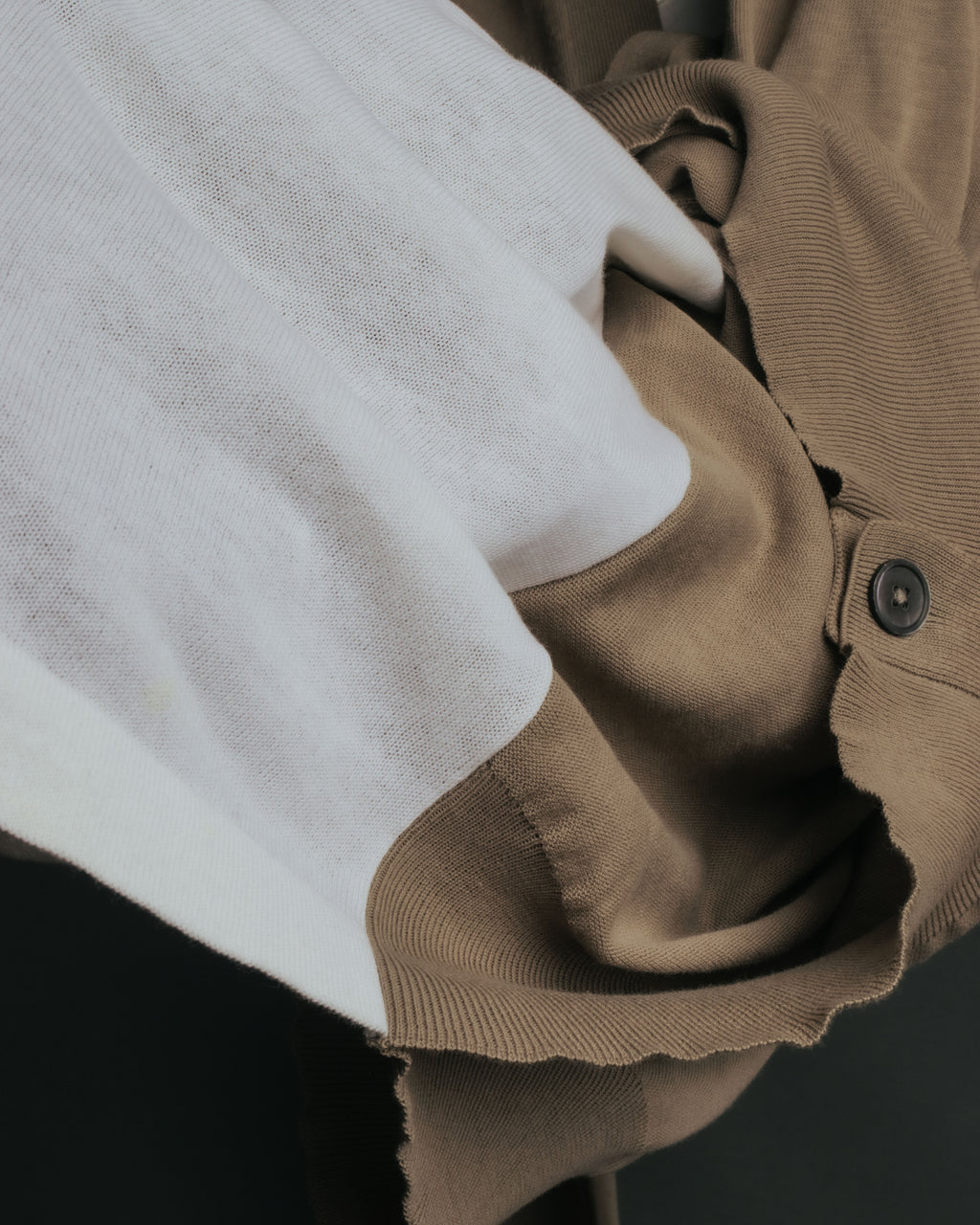 -SPECIAL- “HERMÈS” 90’s-00’s Trompe l’oeil cotton knit cardigan