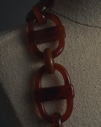 "Christian Dior" Sculptural tortoiseshell resin chain necklace