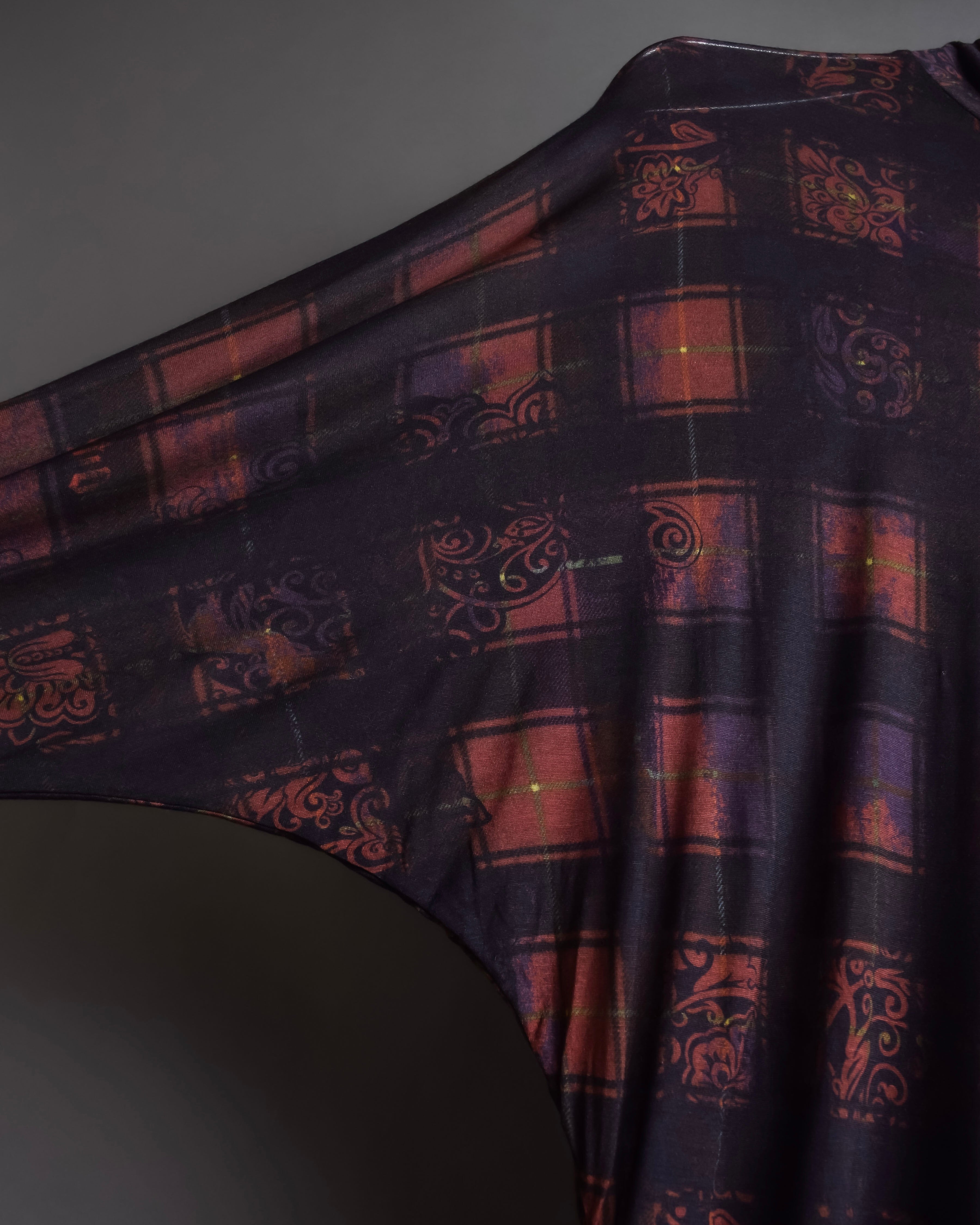 "John Galliano" Layered oriental check pattern pullover