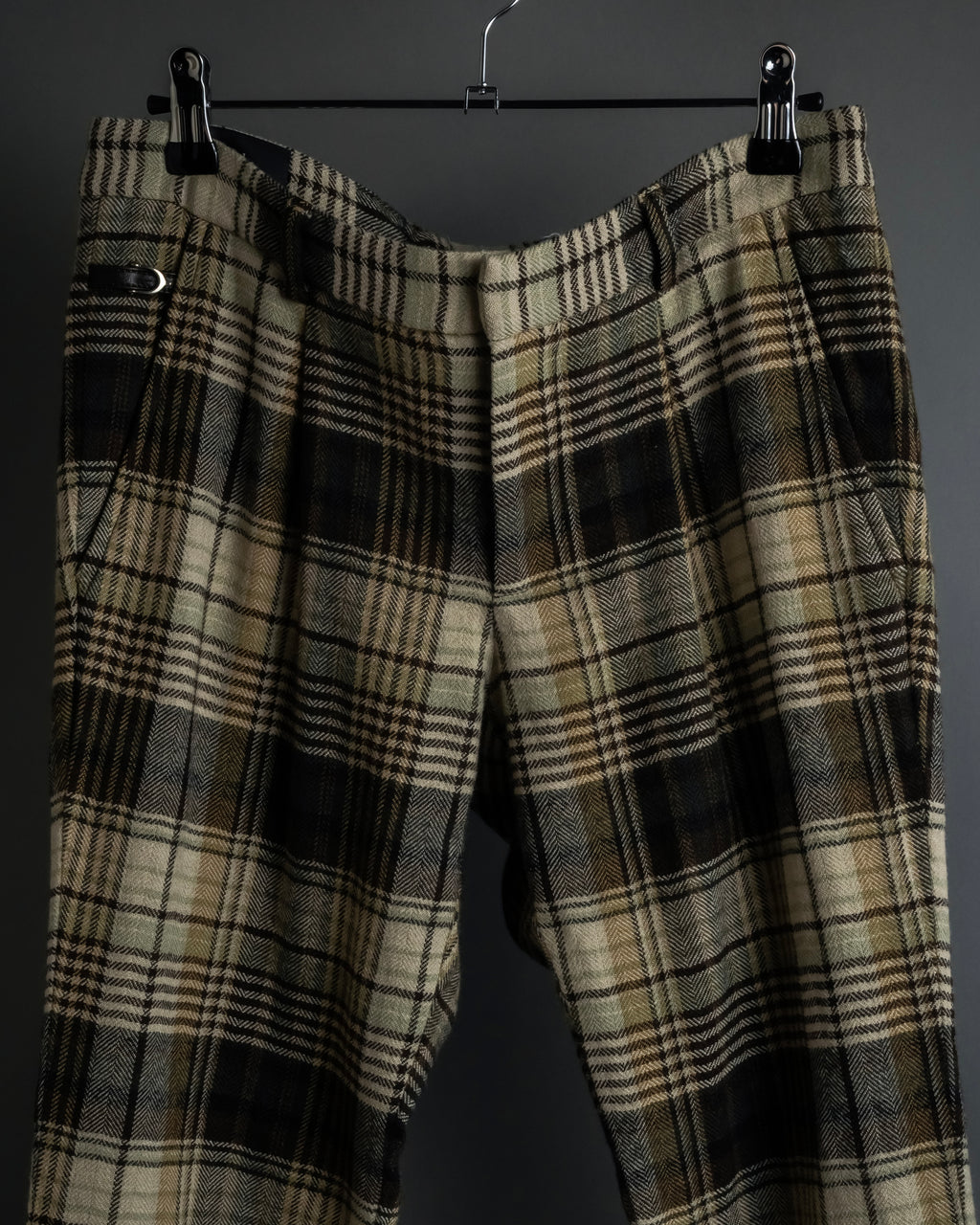 "GUCCI" Brushed check pattern tapered pants