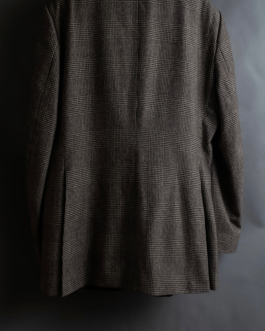 "YVES SAINT LAURENT" Glen plaid oversized wool tailored jacket