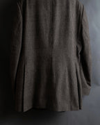 "YVES SAINT LAURENT" Glen plaid oversized wool tailored jacket