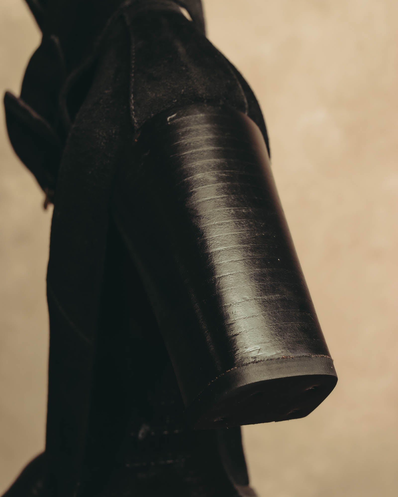 -SPECIAL- "Hermès" 90's-00's Margiela era fold-over black suede belt boots