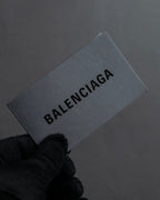"BALENCIAGA" Logo engraved compact leather tri-fold wallet