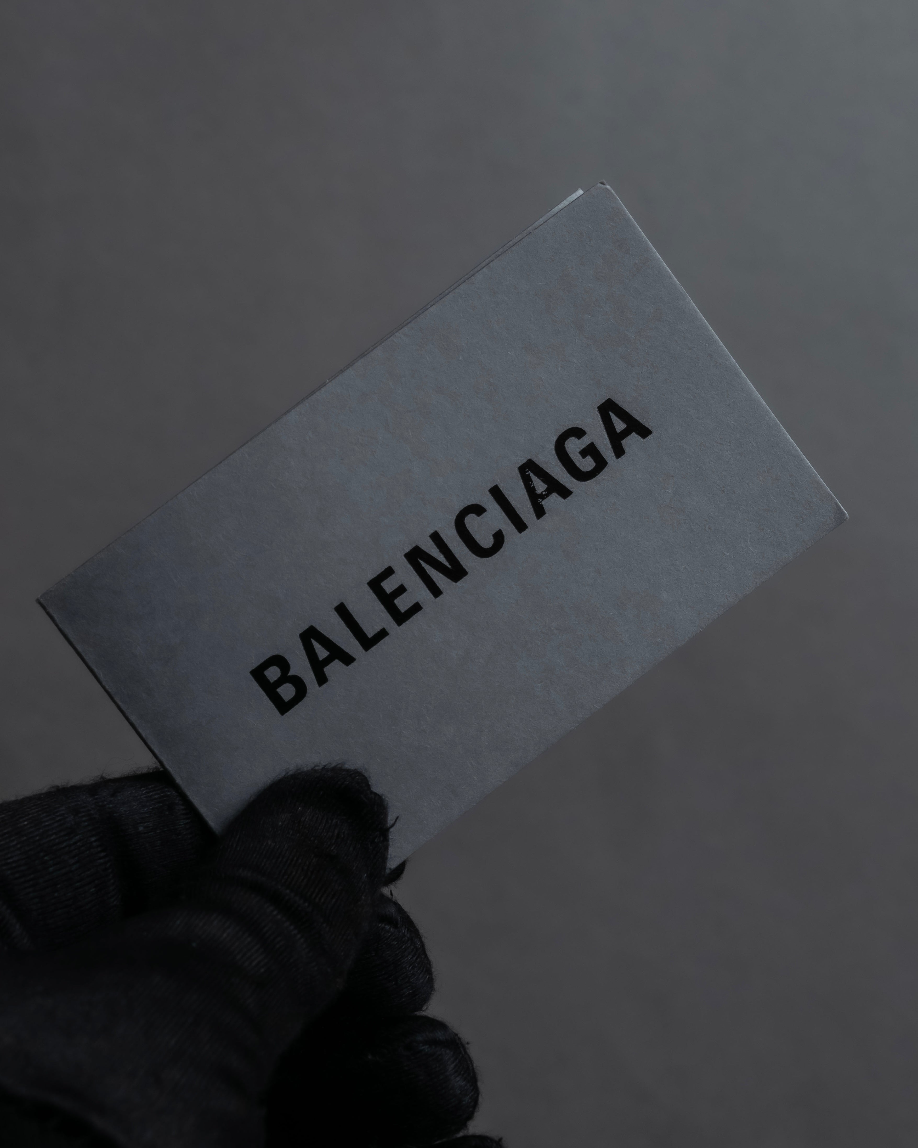 "BALENCIAGA" Logo engraved compact leather tri-fold wallet