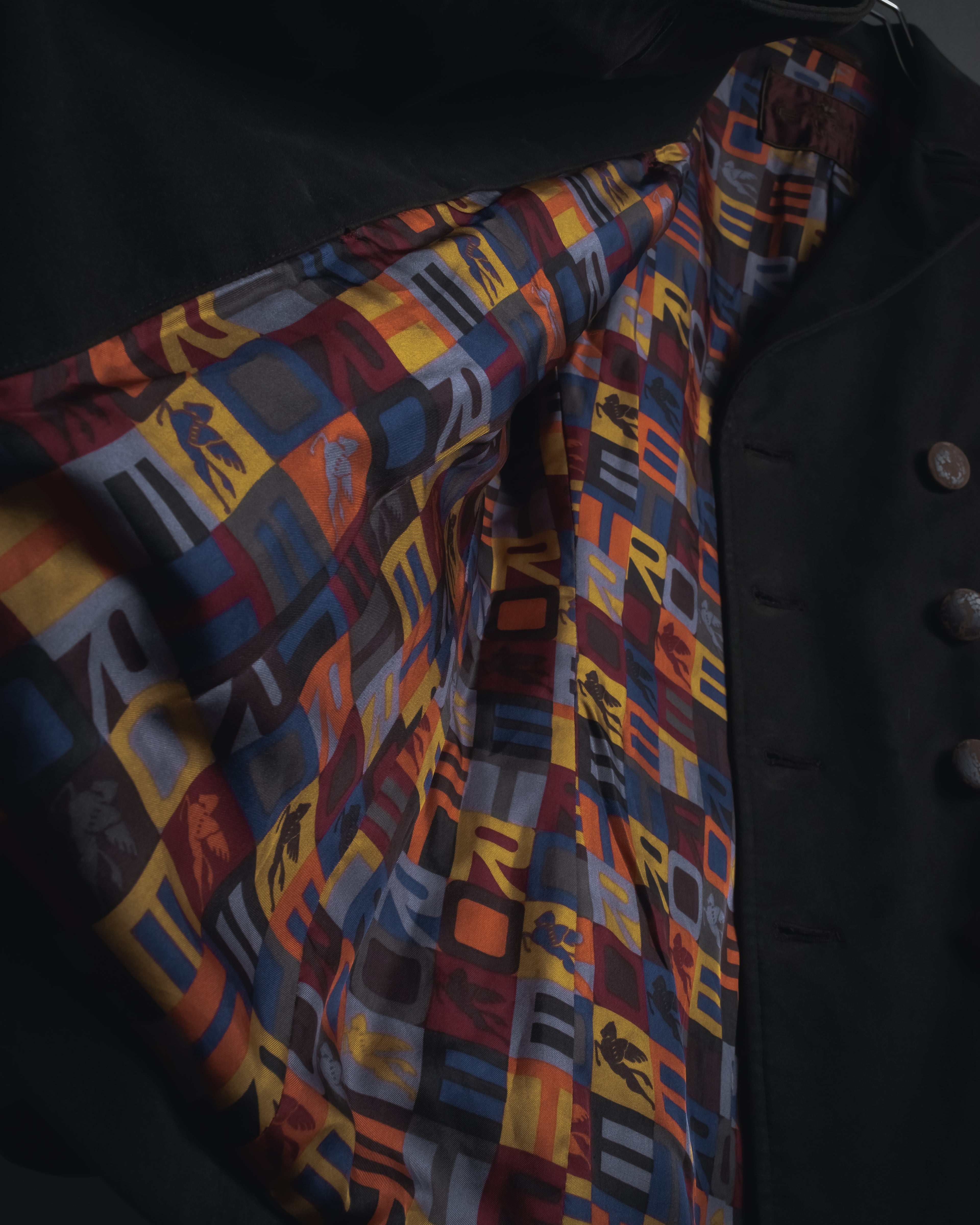 "ETRO" 08AW graphic-lined double-breasted coat