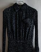 "EMPORIO ARMANI" Velvet dot beautiful pleated dress