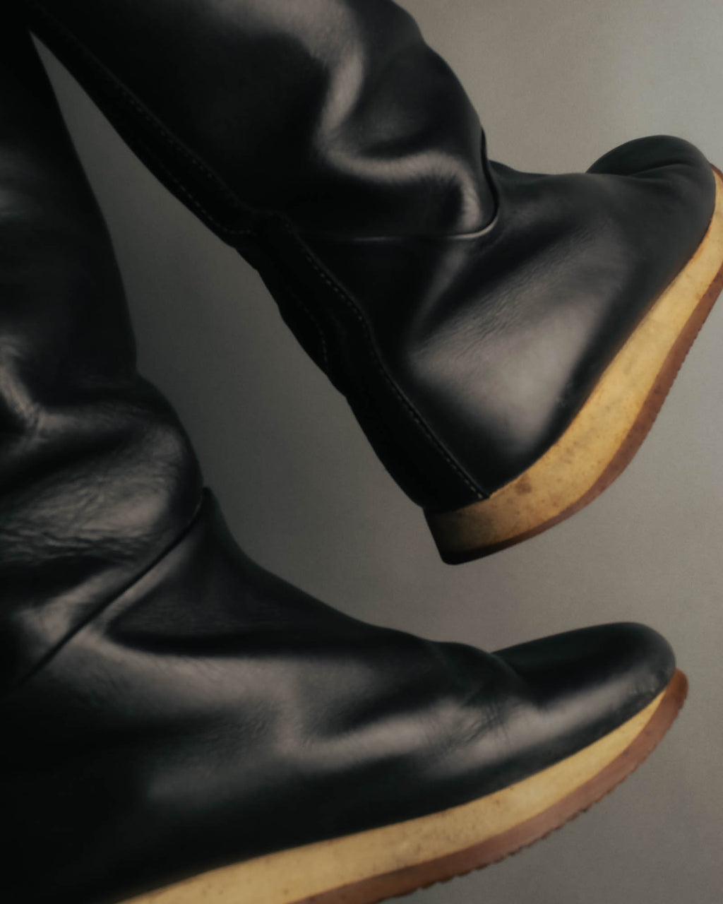 "Hermès" 90's-00's Minimal leather knee-high boots
