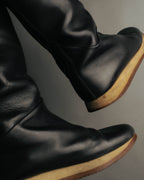 "Hermès" 90's-00's Minimal leather knee-high boots