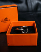 “Hermes” jumbo motif silver scarf ring