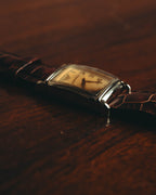 “EMPORIO ARMANI” Late 90’s-early 10’s Art deco rectangular leather strap watch