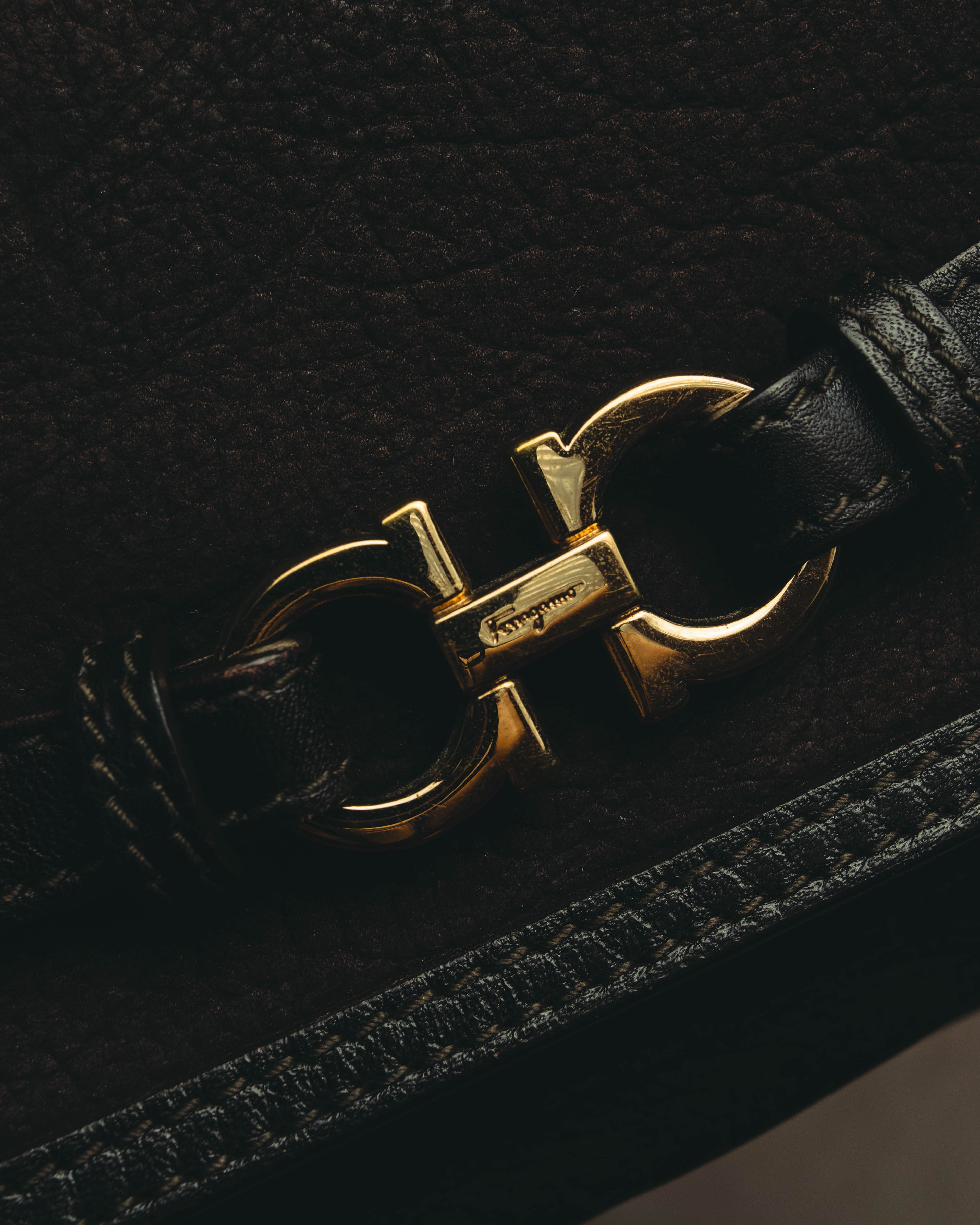 "Salvatore Ferragamo" 00's-10's Gancini leather shoulder bag