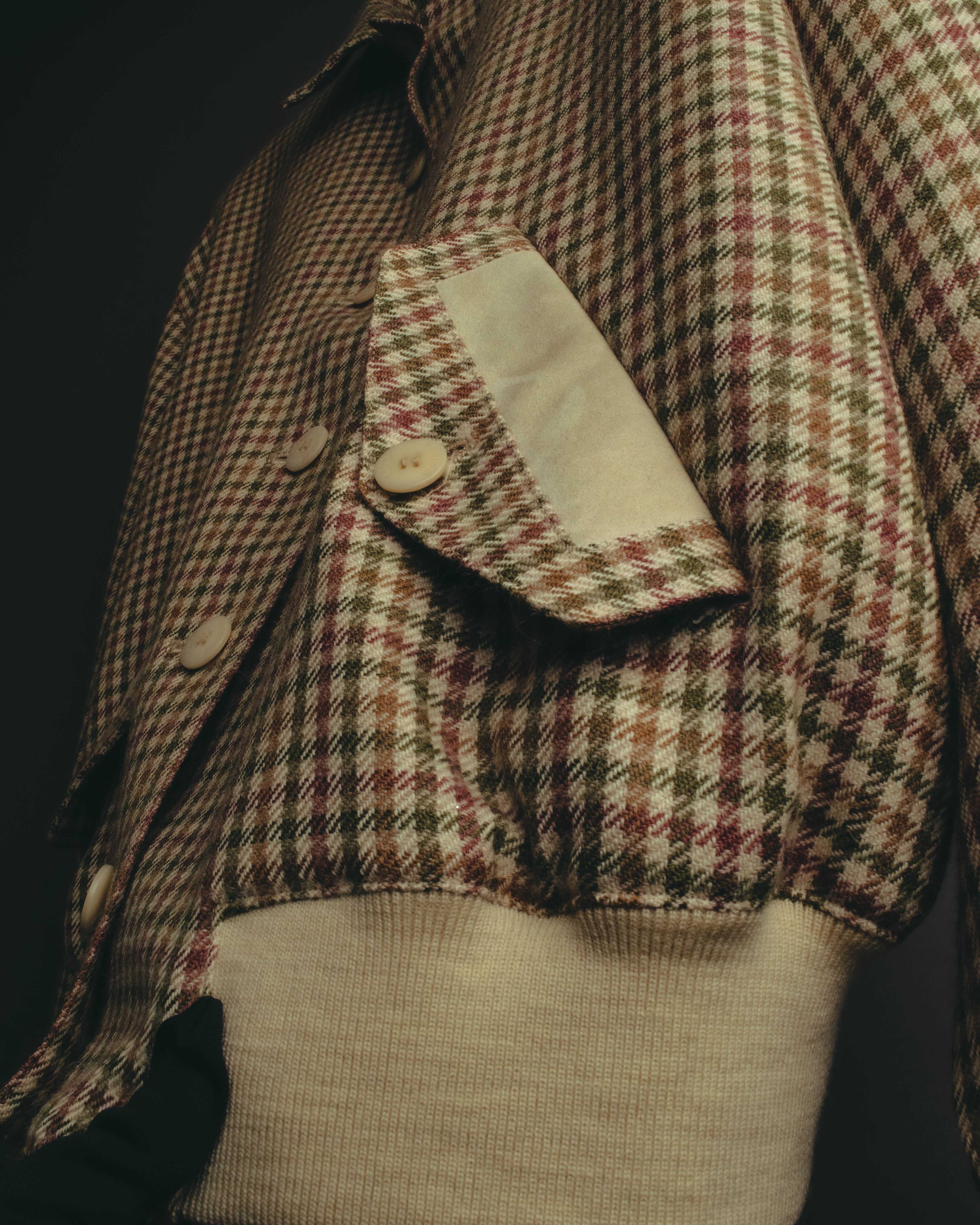 "Christian Dior" 80's-90's Wool check bomber jacket
