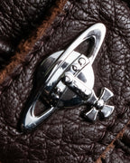 "Vivienne Westwood" Orb design checker panel pattern leather gloves