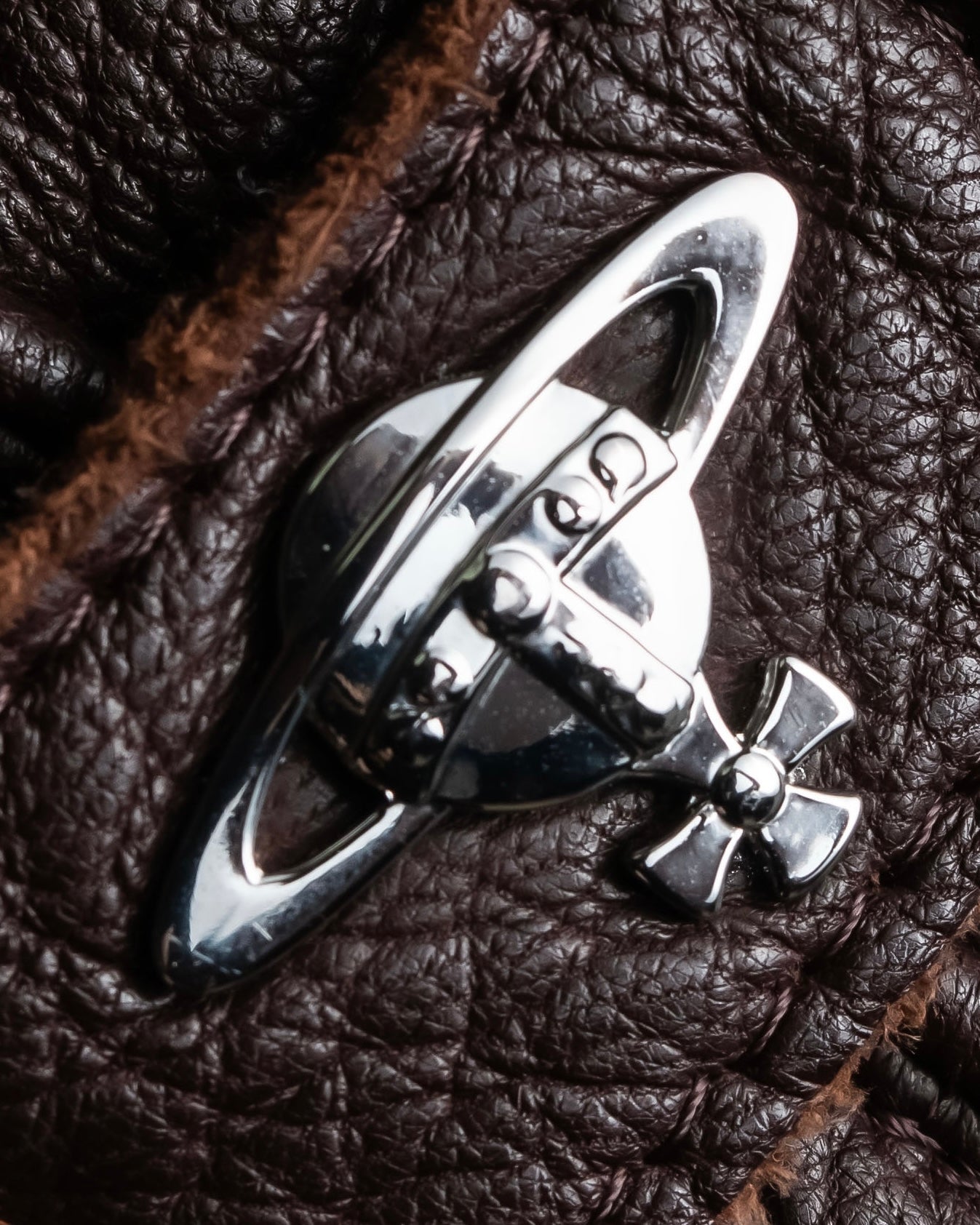 "Vivienne Westwood" Orb design checker panel pattern leather gloves