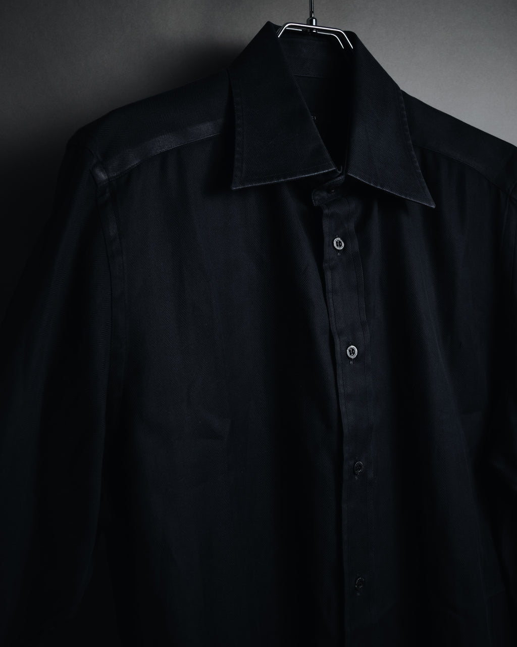 "GUCCI" 2008-2010 Herringbone wide collar dress shirt