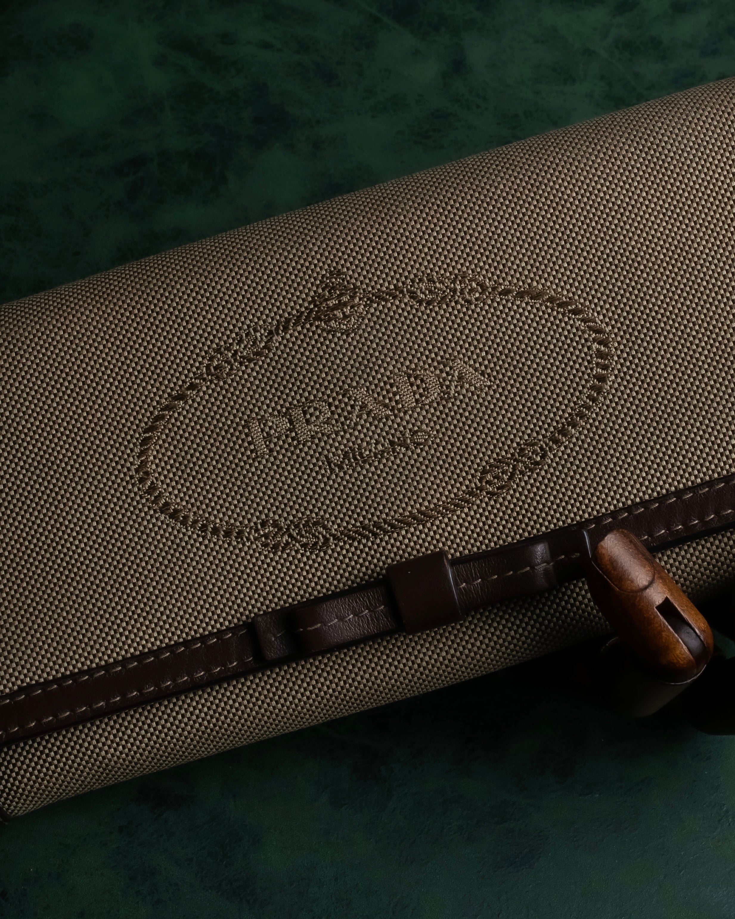"PRADA" Logo engraved canvas combination long wallet
