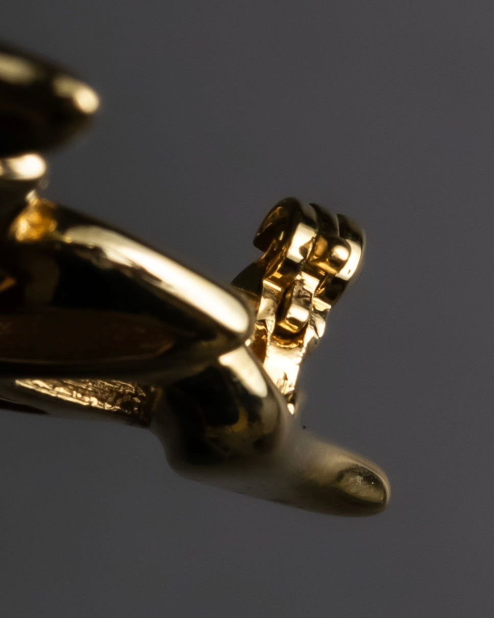 "Christian Dior" Floral motif gold brooch