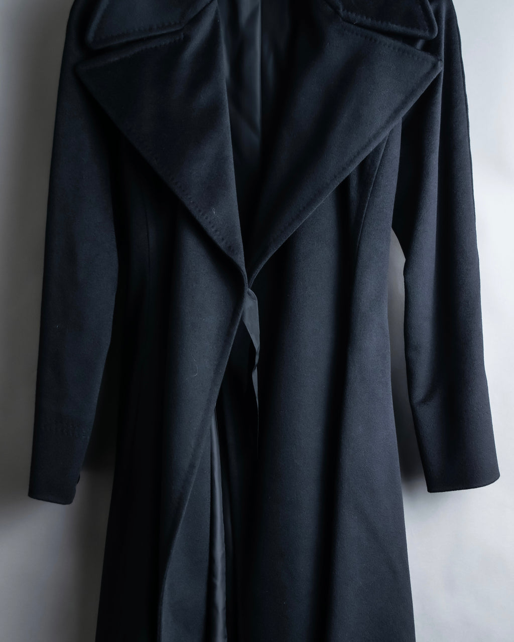"PAUL SMITH" 100% wool maxi length belted gown coat