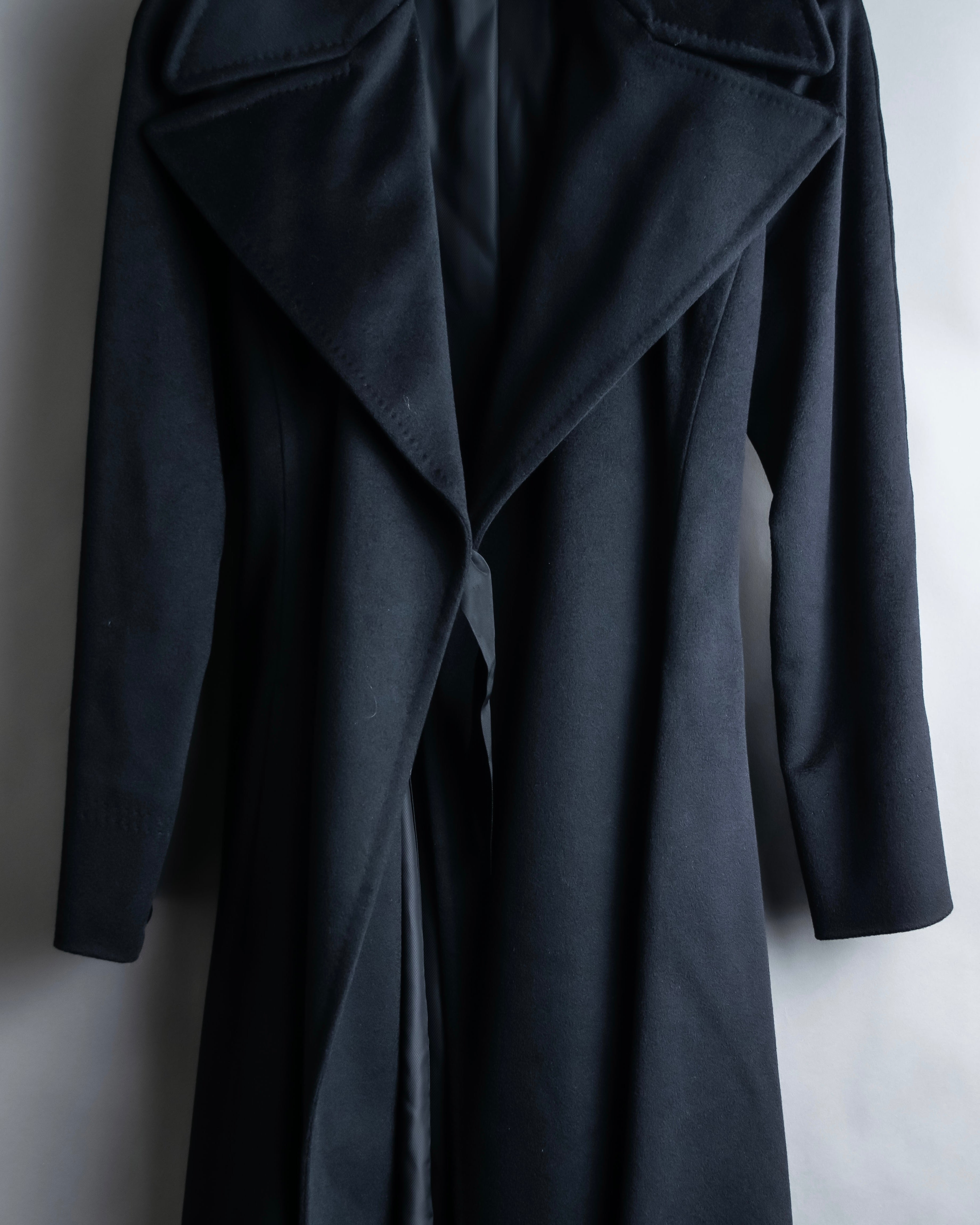 "PAUL SMITH" 100% wool maxi length belted gown coat